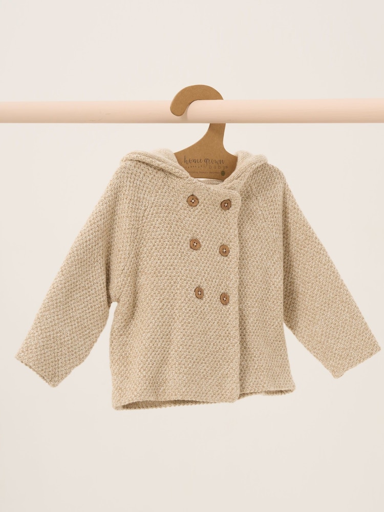 Homegrown 100% Cotton Twisted Double Knit Hooded Cardigan - Image 1 of 2