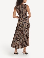 Rixo Black Coralie Tiger Patchwork Midi Dress - Image 2 of 3