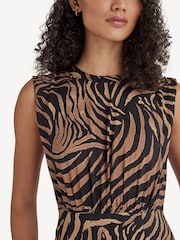 Rixo Black Coralie Tiger Patchwork Midi Dress - Image 3 of 3