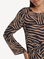Rixo Black Ridley Tiger Patchwork Mini Dress - Image 5 of 5