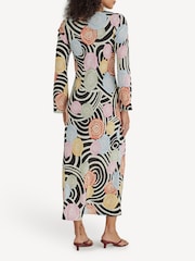 Rixo Pink Alondra Whirlpool Floral Midi Dress - Image 2 of 4