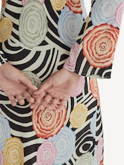 Rixo Pink Alondra Whirlpool Floral Midi Dress - Image 4 of 4