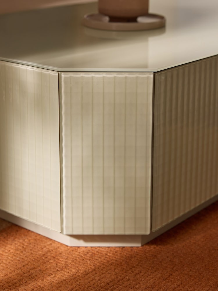 MADE.COM Ecru Natural Anya Glass Storage Coffee Table - Image 2 of 5