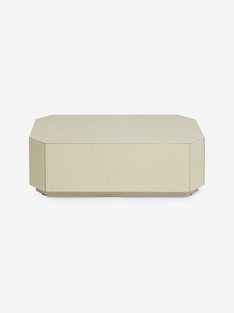 MADE.COM Ecru Natural Anya Glass Storage Coffee Table - Image 5 of 5