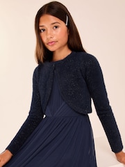 Lipsy Navy Blue Fluffy Occasion Bolero (5-16yrs) - Image 1 of 4