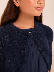 Lipsy Navy Blue Fluffy Occasion Bolero (5-16yrs) - Image 3 of 4