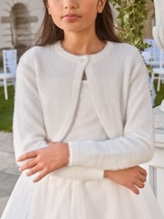 Lipsy Ivory Fluffy Occasion Bolero (5-16yrs) - Image 2 of 5