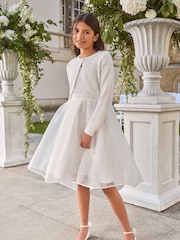 Lipsy Ivory Fluffy Occasion Bolero (5-16yrs) - Image 3 of 5