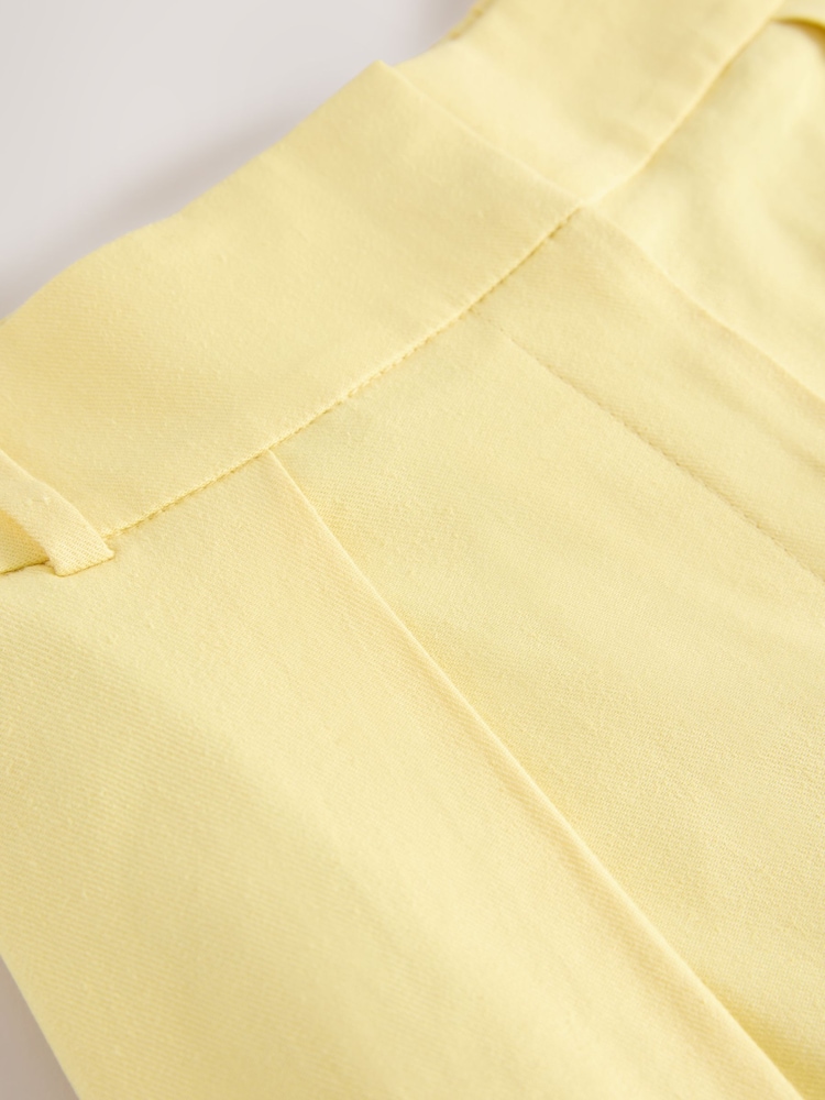 Jaune - Pantalon large à dos élastique avec lin - Image 6 of 7