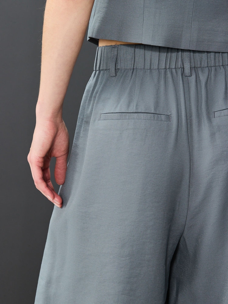 Grey Elasticated Back Wide Leg Trousers - Image 5 of 5
