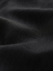 Black Elasticated Waist Barrel Leg Trousers with Linen - Image 6 of 6