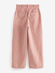 Red Gingham Check Relaxed Wide Leg Trousers - Image 6 of 8