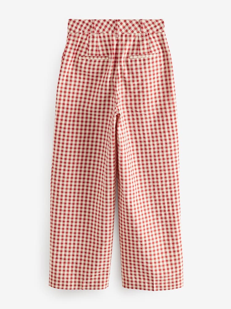 Rouge - Pantalon large décontracté à carreaux vichy - Image 6 of 8