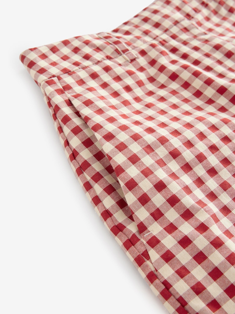 Rouge - Pantalon large décontracté à carreaux vichy - Image 7 of 8
