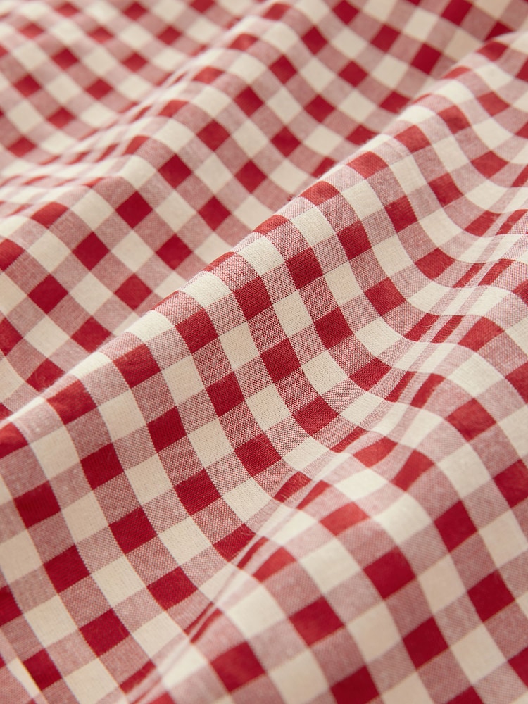 Red Gingham Check Relaxed Wide Leg Trousers - Image 8 of 8
