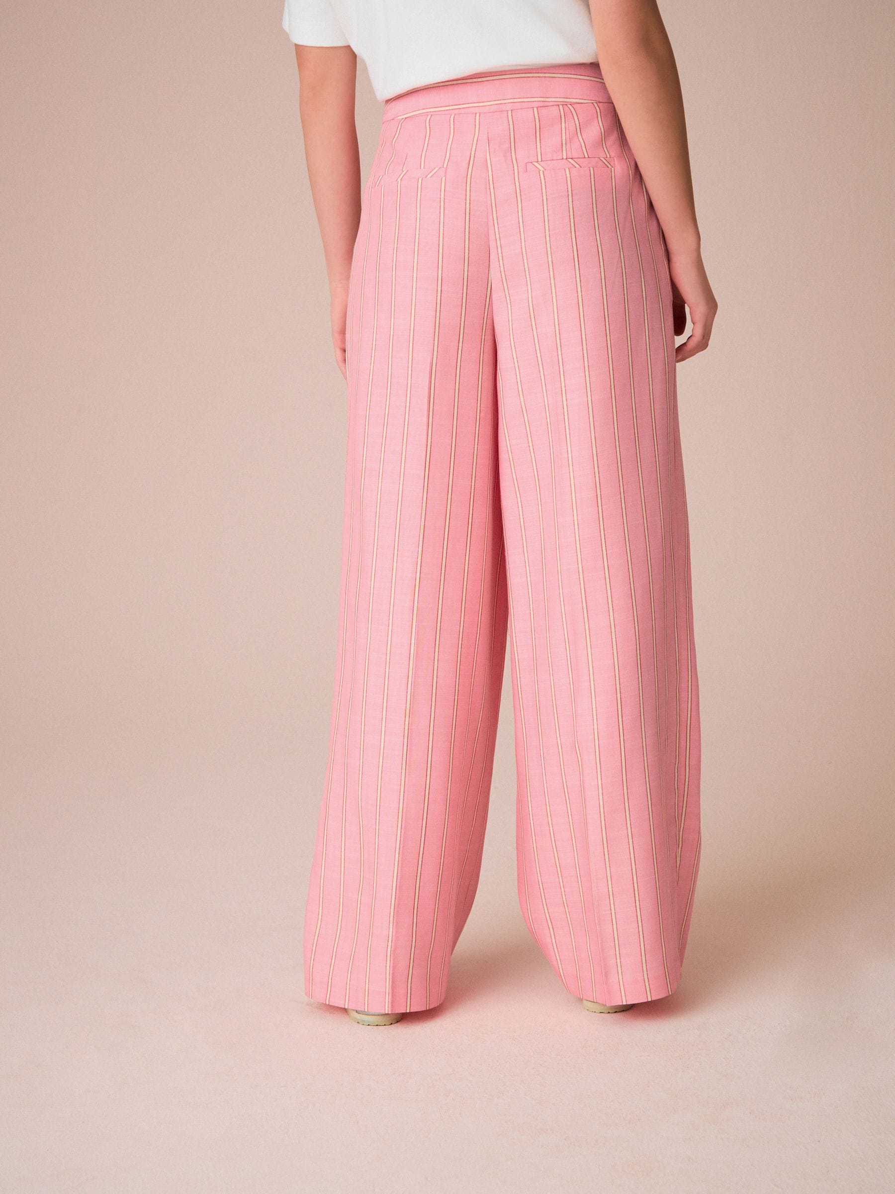 Buy Pink Bright Stripe Wide Leg Trousers from Next Netherlands