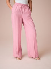 Rose - Elasticated Tie Waist Wide Leg Trousers - Image 1 of 9