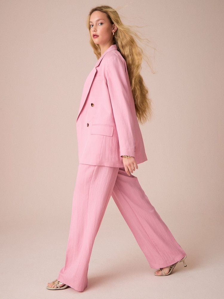 Rose - Elasticated Tie Waist Wide Leg Trousers - Image 4 of 9