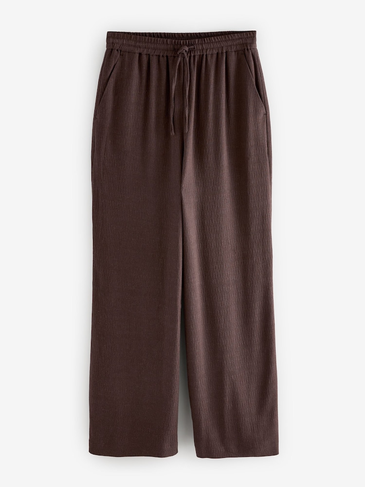 Brun - Pantalon large texturé froissé - Image 6 of 8