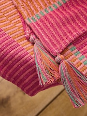 Pink Bright Stripe Jaqaurd Throw - Image 5 of 5