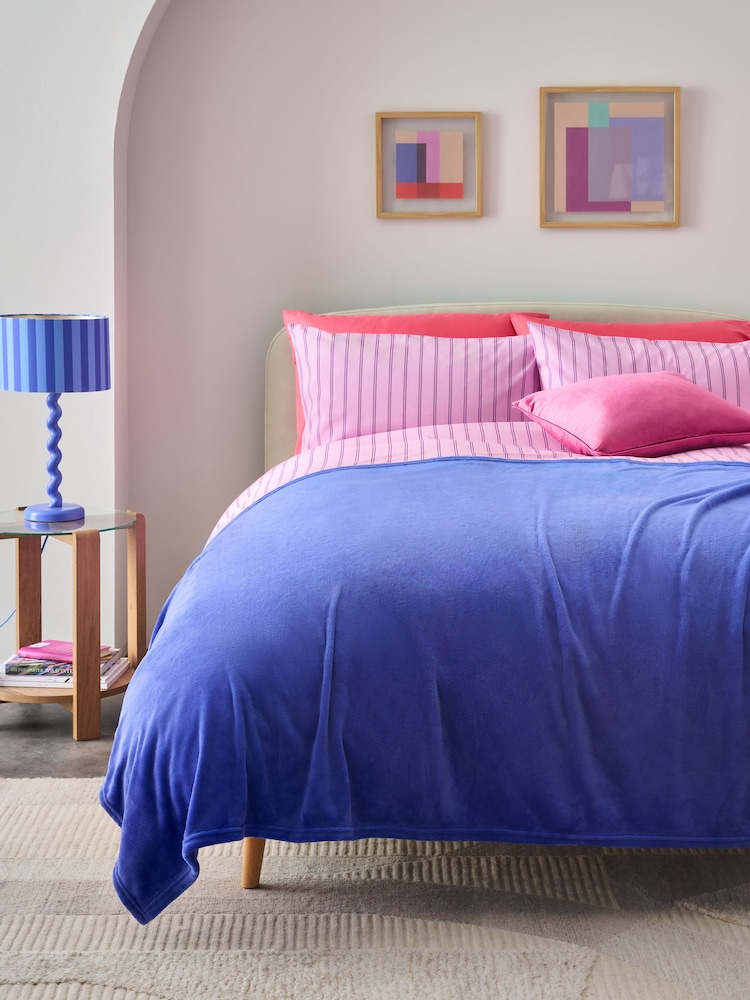 Blue Plush Fleece Throw - Image 1 of 4