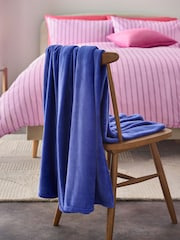 Blue Plush Fleece Throw - Image 3 of 4