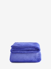 Blue Plush Fleece Throw - Image 4 of 4