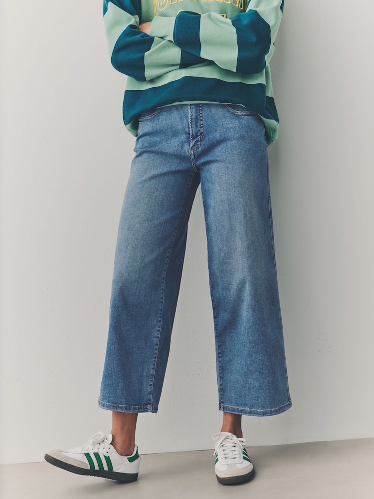 Mittelblau - Weite Lift, Slim und Shape Jeans in Cropped-Länge - Bild 1 von 9 Mittelblau - Weite Lift, Slim und Shape Jeans in Cropped-Länge - Bild 1 von 9