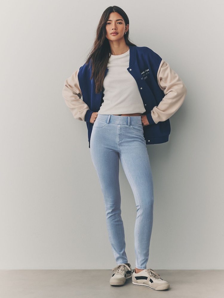 Bleach Blue Jersey Denim Leggings - Image 1 of 5