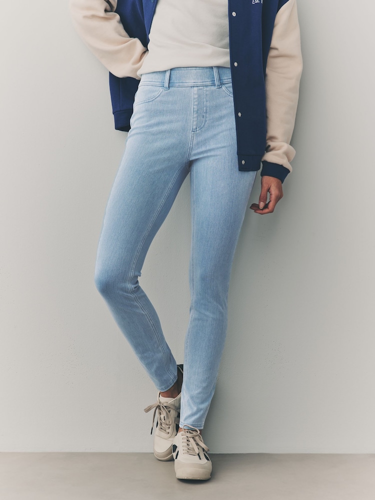 Bleach Blue Jersey Denim Leggings - Image 2 of 5