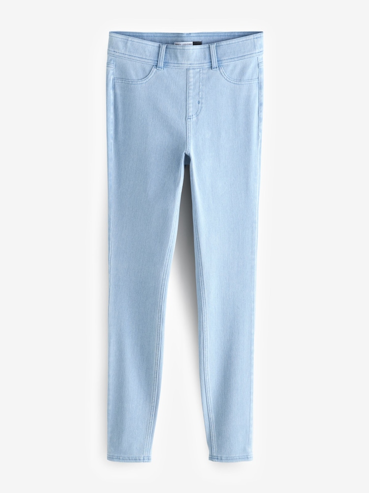 Bleach Blue Jersey Denim Leggings - Image 3 of 5