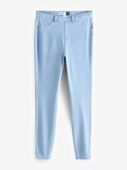 Bleach Blue Cropped Denim Jersey Leggings - Image 6 of 8