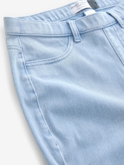 Bleach Blue Cropped Denim Jersey Leggings - Image 7 of 8