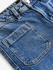 Mid Blue Cropped Patch Pocket Jeans - Image 3 of 8