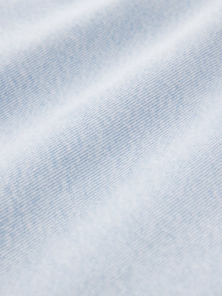 Голубой - 100% Cotton Tie-Waist Cropped Wide Leg Jeans - Image 7 of 7