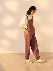 Mauve Purple 100% Cotton Denim Dungarees - Image 1 of 8