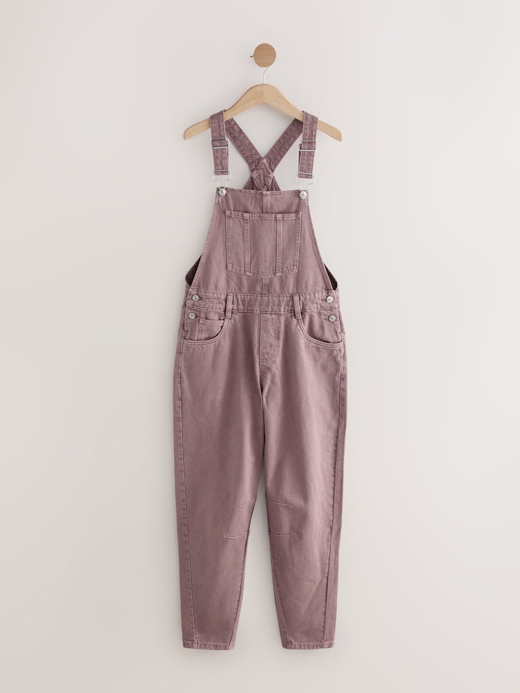 Mauve Purple 100% Cotton Denim Dungarees - Image 6 of 8