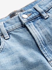 Mid Blue Denim Stretch Mom Shorts - Image 6 of 7