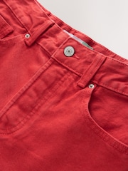 Red Bleach Relaxed Turn Up 100% Cotton Denim Shorts - Image 6 of 7
