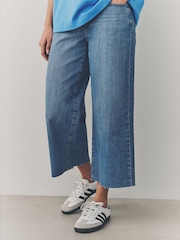 Mid Blue Crop Wide Leg Jeans - Image 2 of 7