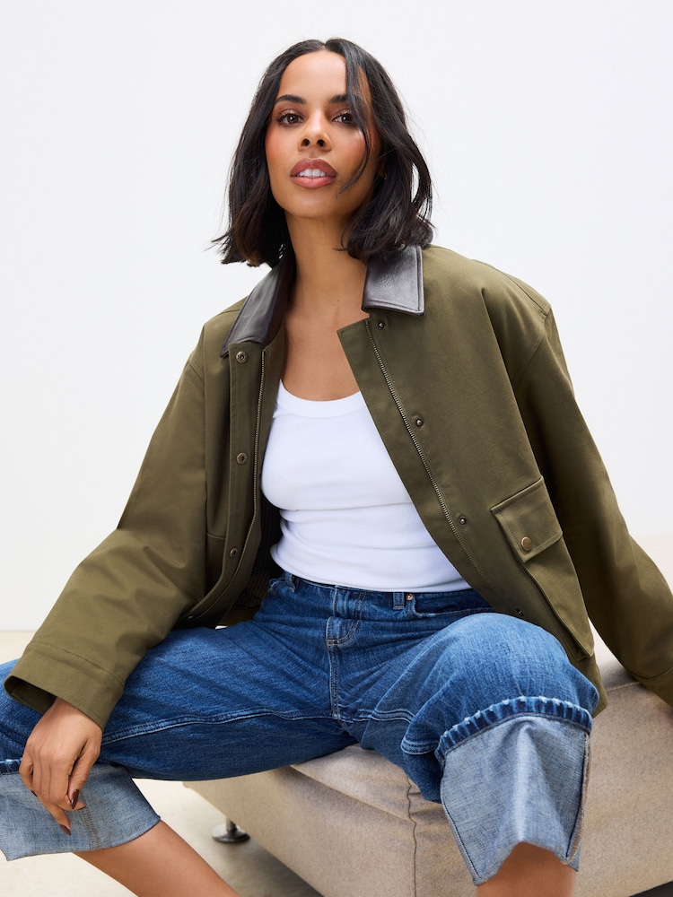 Dark Blue 100% Cotton Turn-up Cropped Jeans - Image 5 of 5