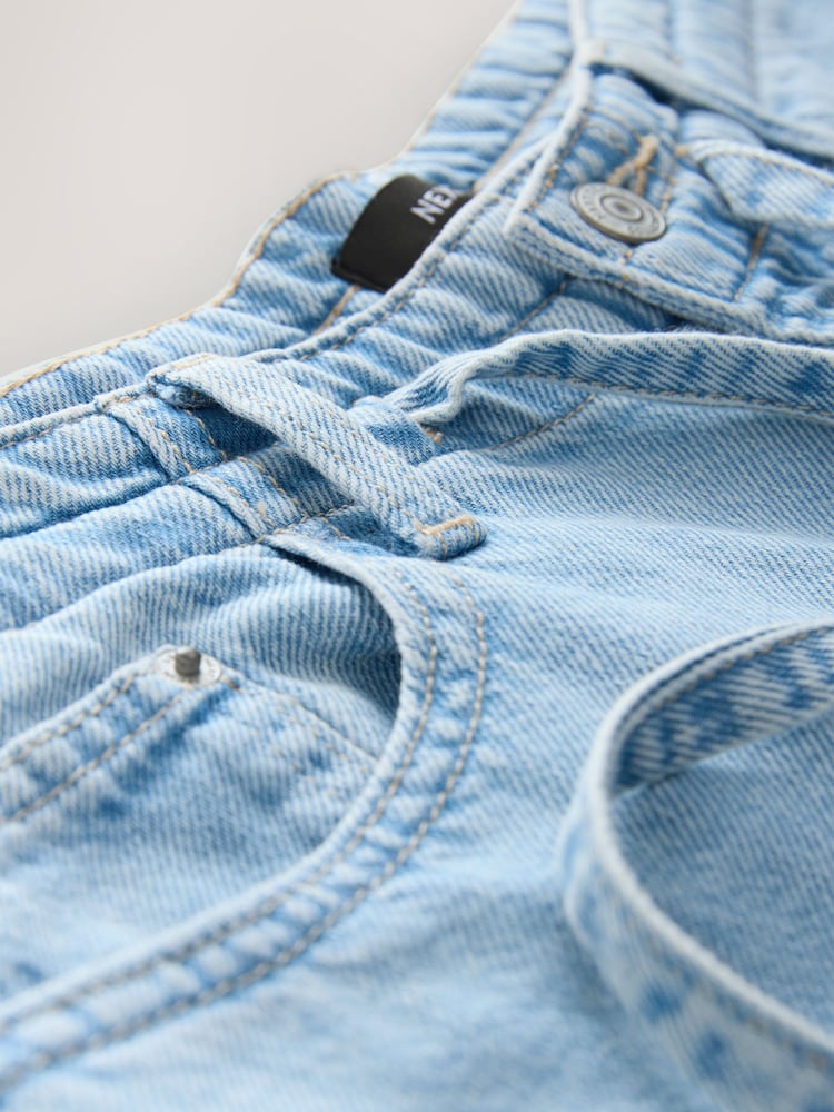 Bleach Lyocell Blend Denim Tie Waist Wide Leg Jeans - Image 7 of 8