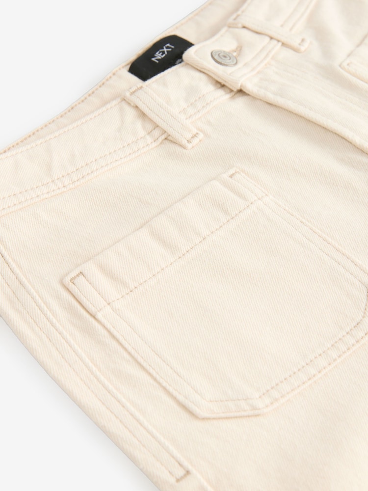 Ecru Cropped Patch Pocket Jeans - Image 6 of 7