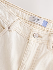Ecru Carpenter Wide Leg 100% Cotton Jeans - Image 7 of 10