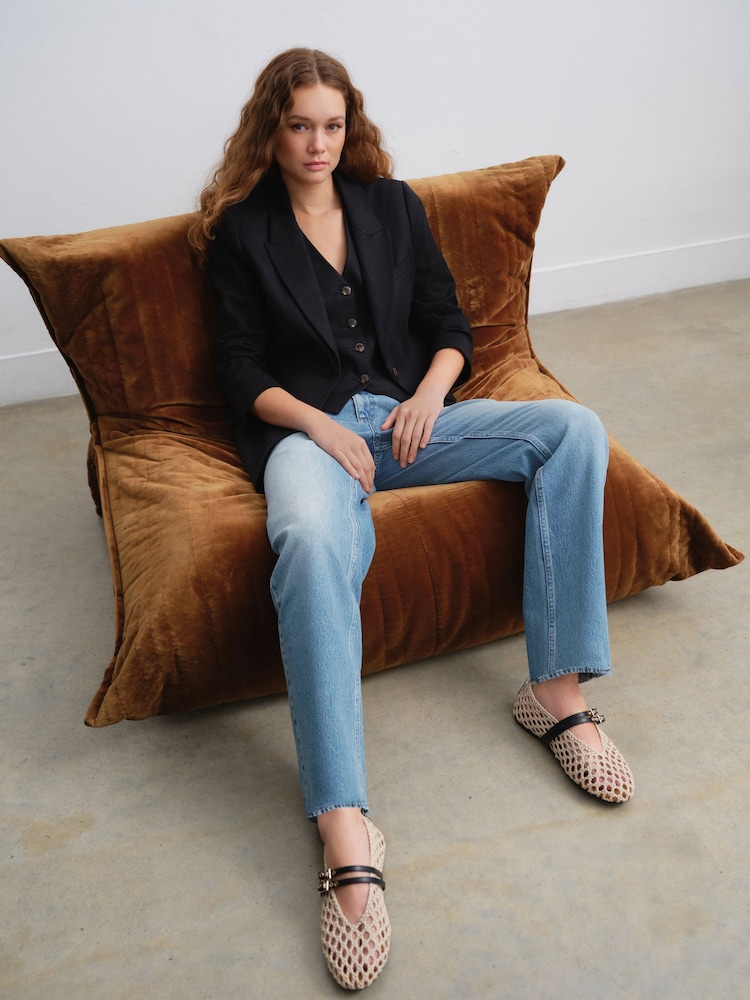 Dark Blue 100% Cotton Straight Leg Jeans - Image 2 of 8