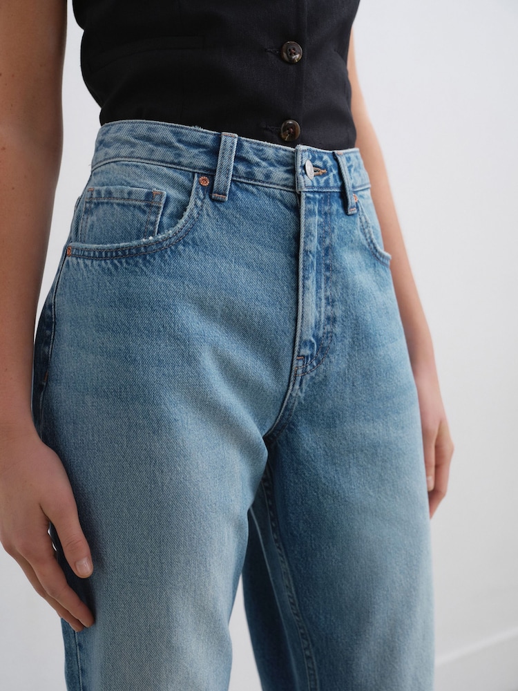 Dark Blue 100% Cotton Straight Leg Jeans - Image 5 of 8