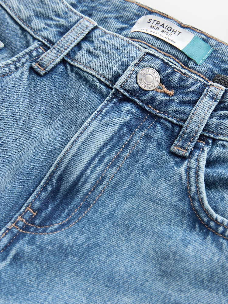 Dark Blue 100% Cotton Straight Leg Jeans - Image 7 of 8