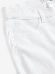 White Cropped Denim Jersey Leggings - Image 8 of 8