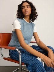 Blue Gingham Straight Leg 100% Cotton Jeans - Image 3 of 9