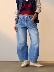 Dark Blue Horseshoe Barrel 100% Cotton Jeans - Image 1 of 7